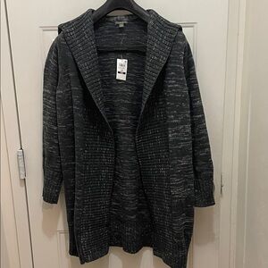 Style & Co. Beautiful Dark Gray Hooded Cardigan